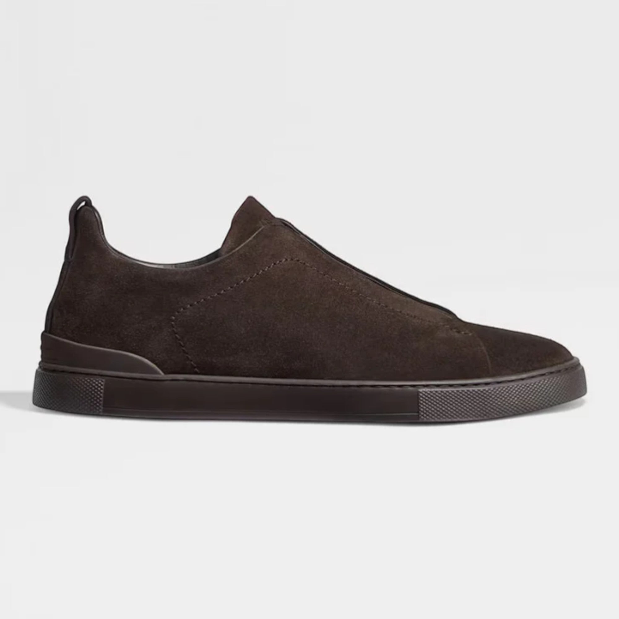 Zegna Brown Suede Triple Stitch™ Sneakers