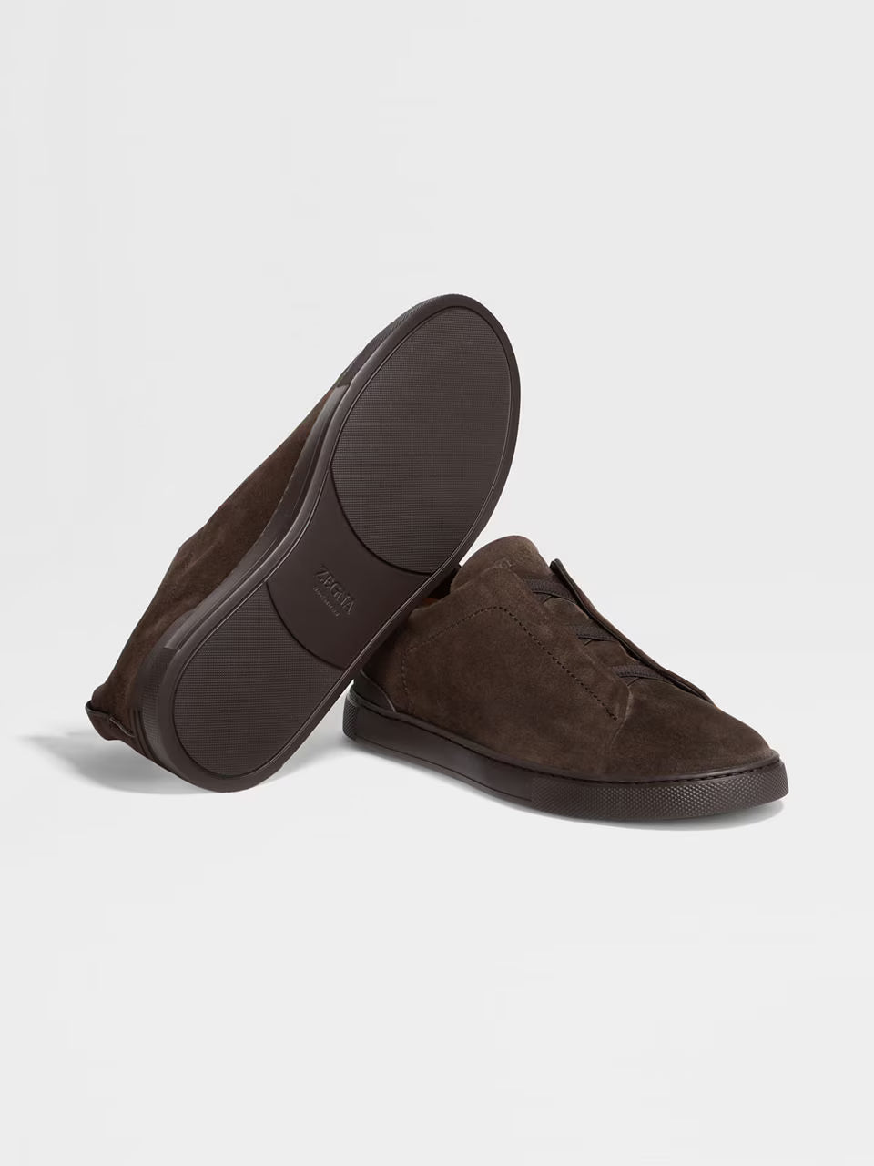 Zegna Brown Suede Triple Stitch™ Sneakers