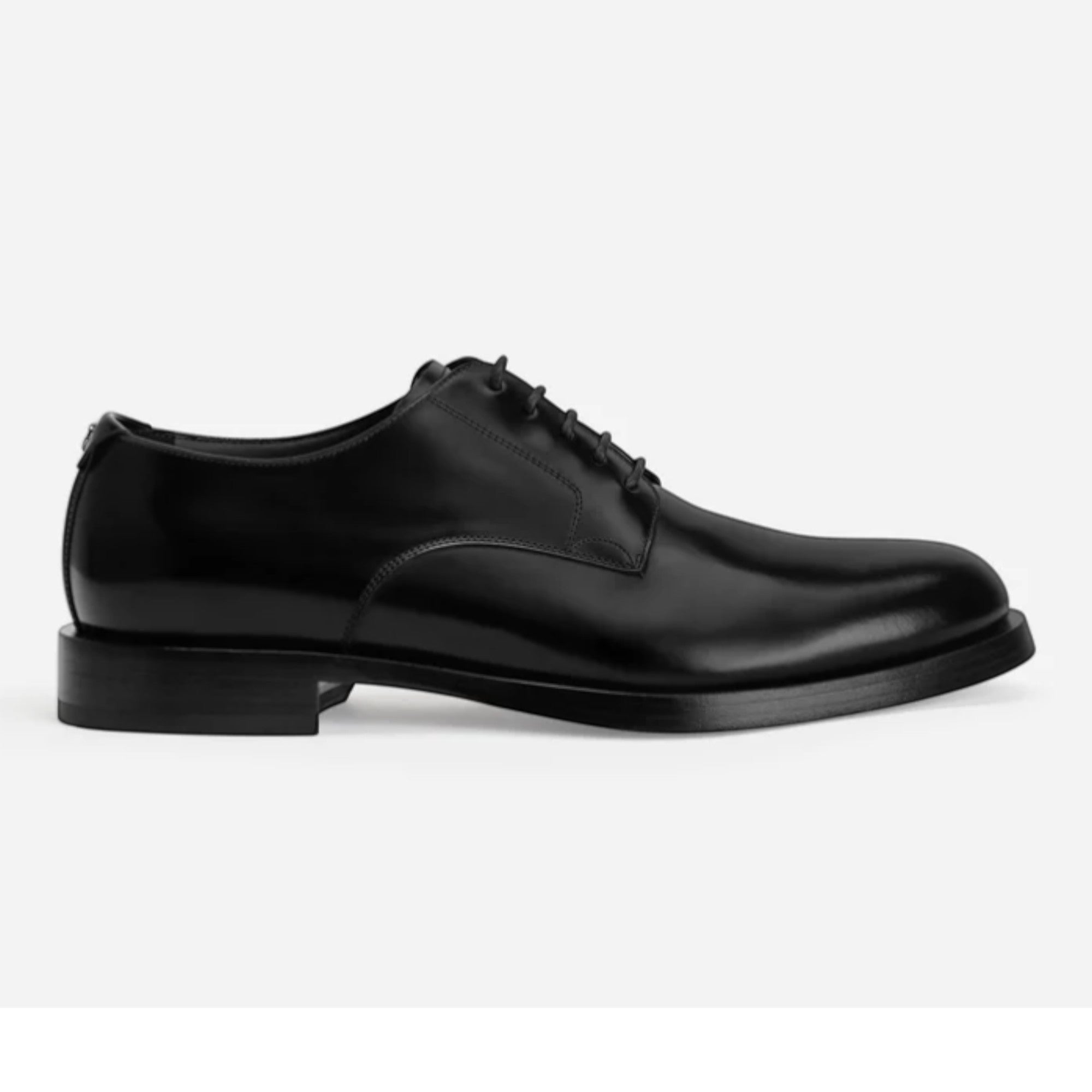 Brushed Calfskin Derby Shoes in Black