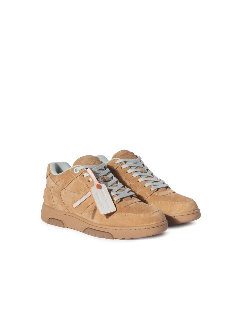 Off-White “Out Of Office” Sneaker in Camel Suede with Arrow