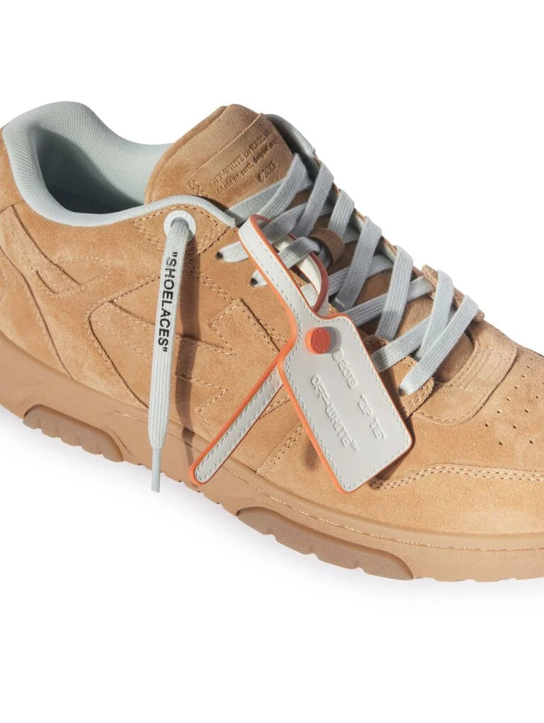 Off-White “Out Of Office” Sneaker in Camel Suede with Arrow