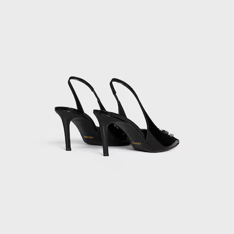 Alma Triomphe Slingback Glossy Calfskin 75 mm Black