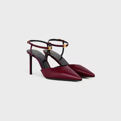 Kitten Triomphe Strap Pump Lambskin Burgundy 85 mm
