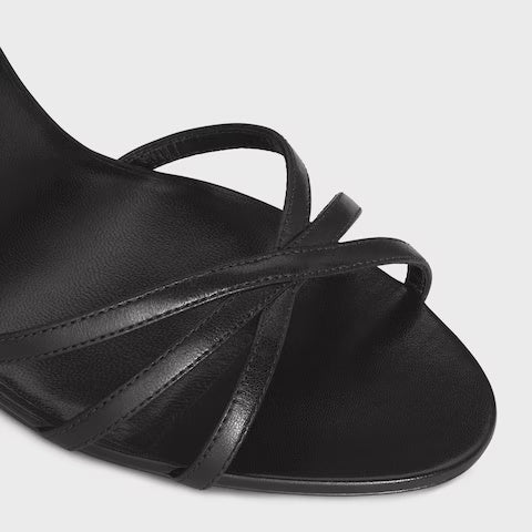 Soir Sandal Lambskin 85 mm Black