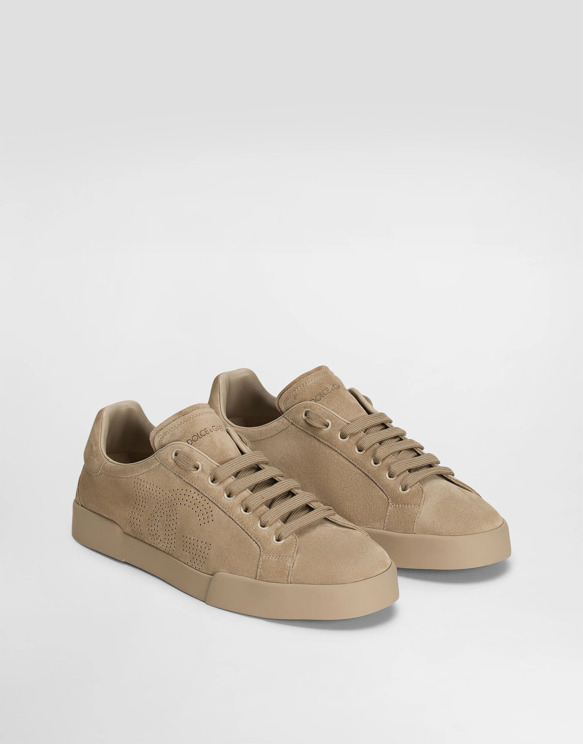 Calfskin Strobel Portofino Light Sneakers in Beige