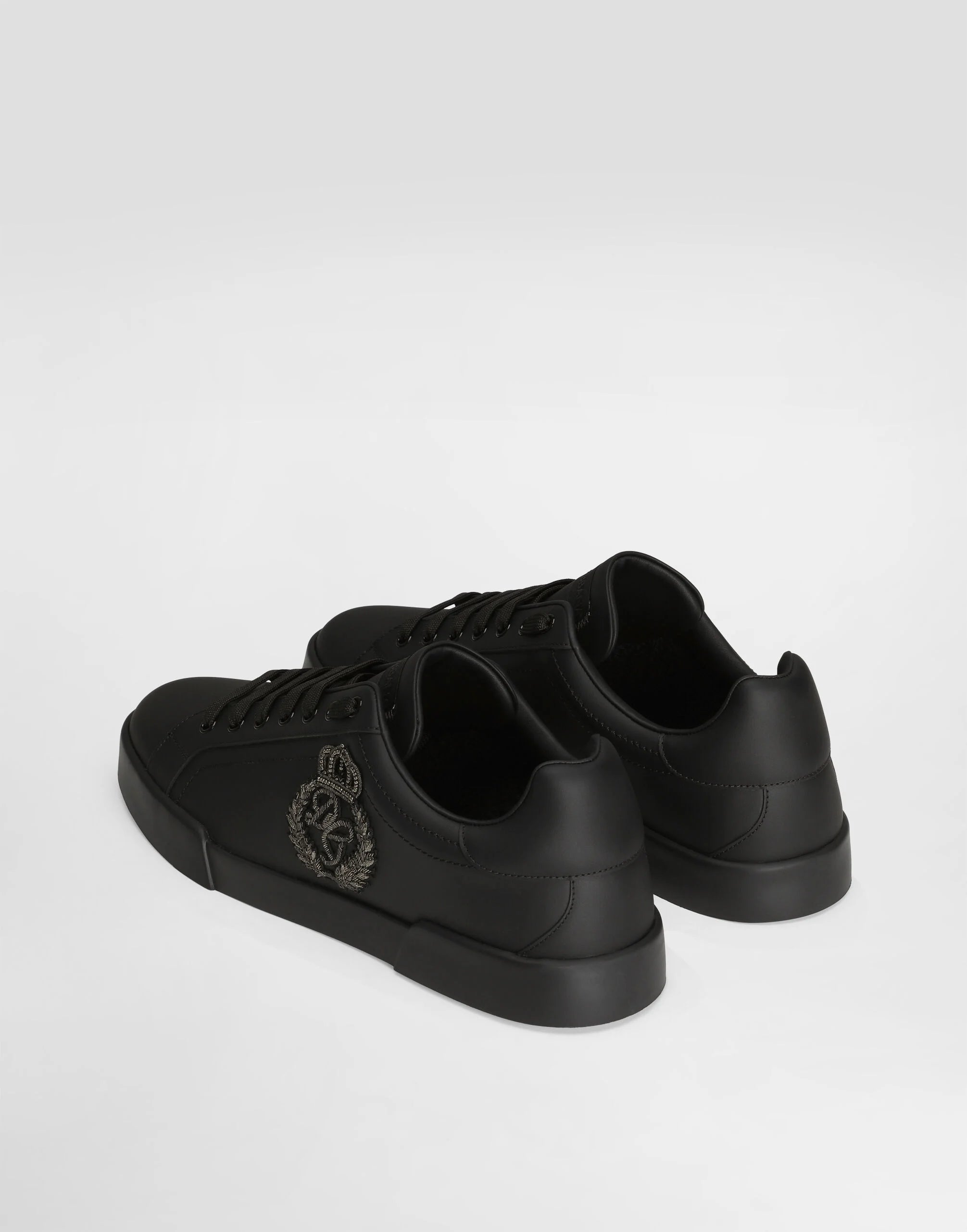 Portofino Light Strobel Calfskin Sneakers in Black