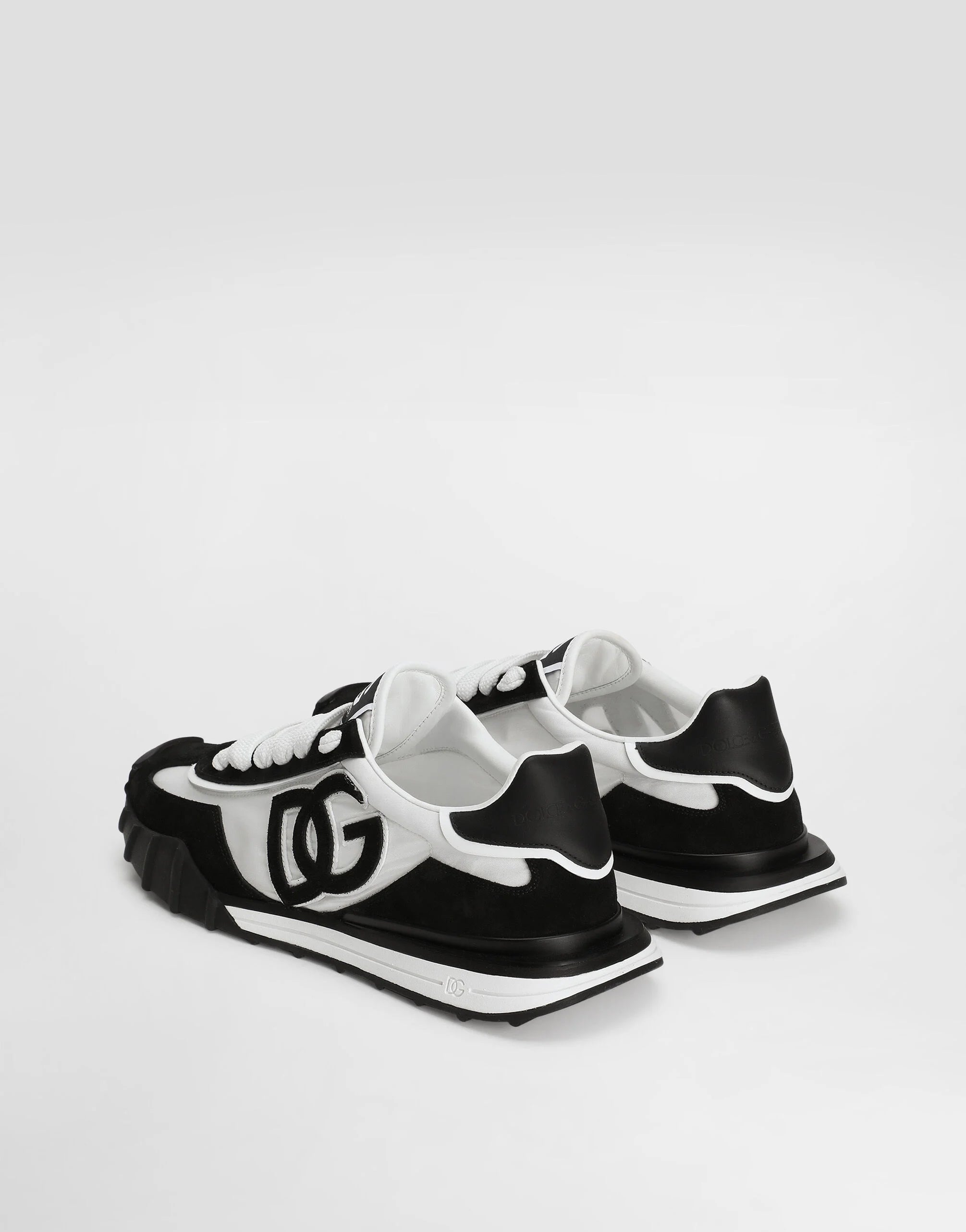 DG Athletic Sneakers in Fabric and Calfskin Black/White