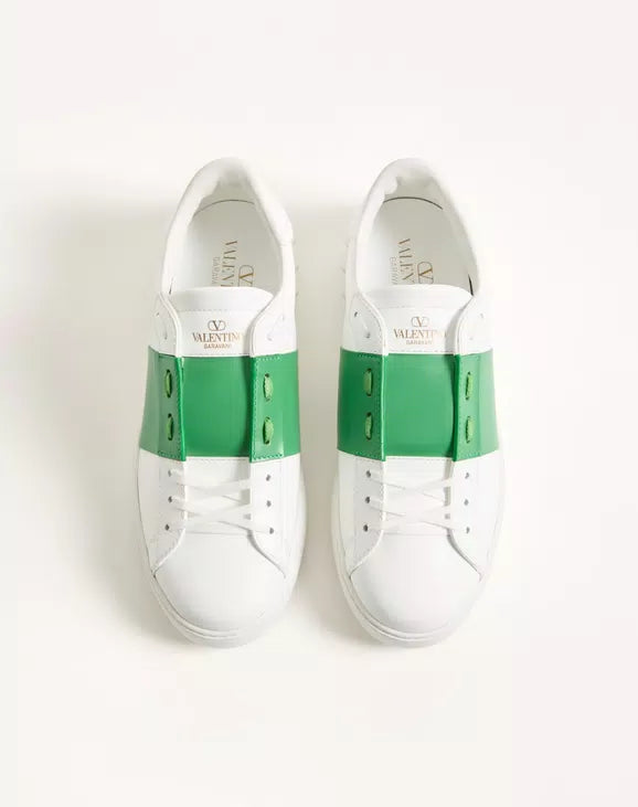 Valentino Calfskin-Open-Sneaker White/Green