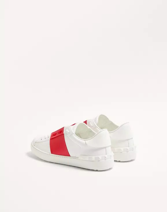 Valentino Calfskin-Open-Sneaker White/Red
