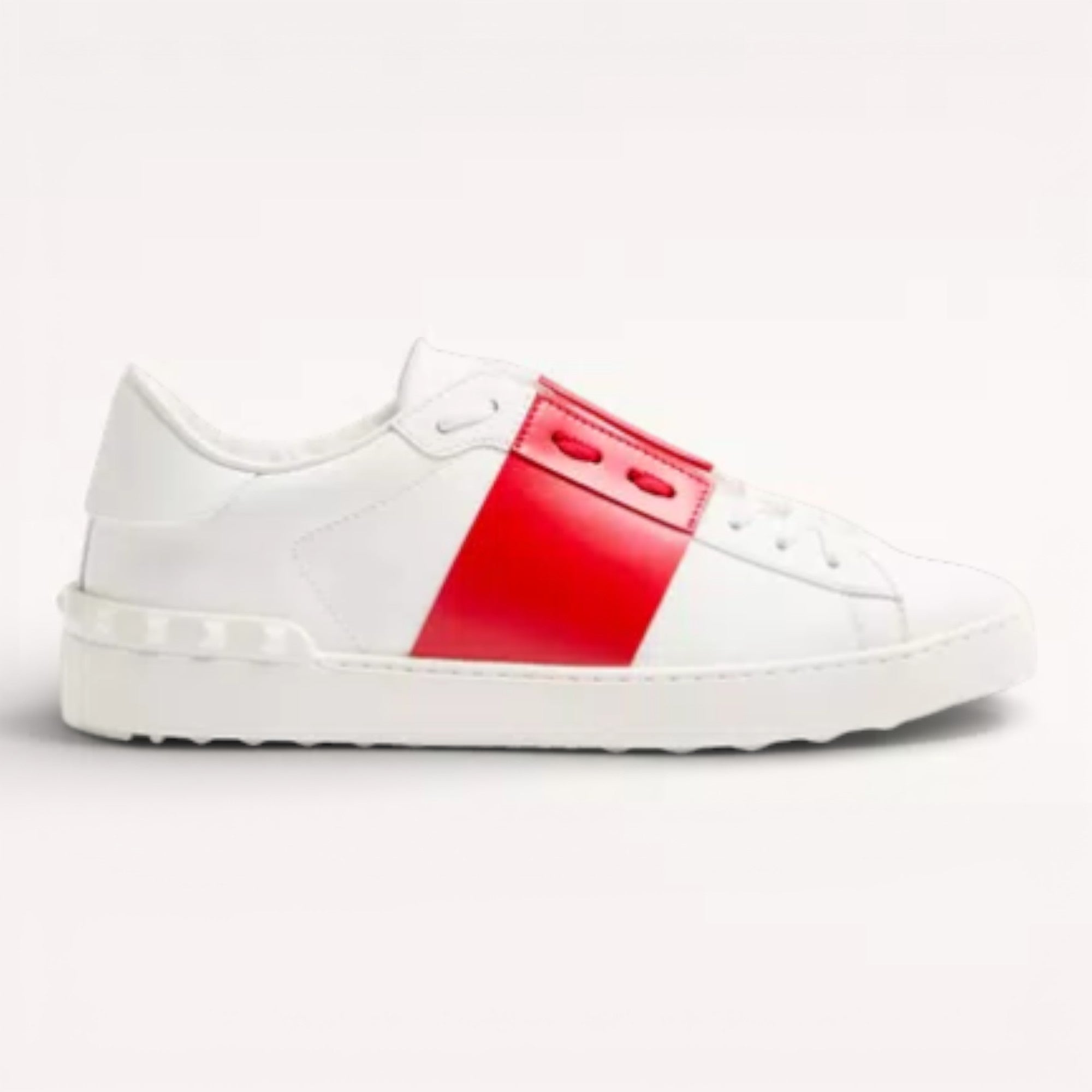 Valentino Calfskin-Open-Sneaker White/Red