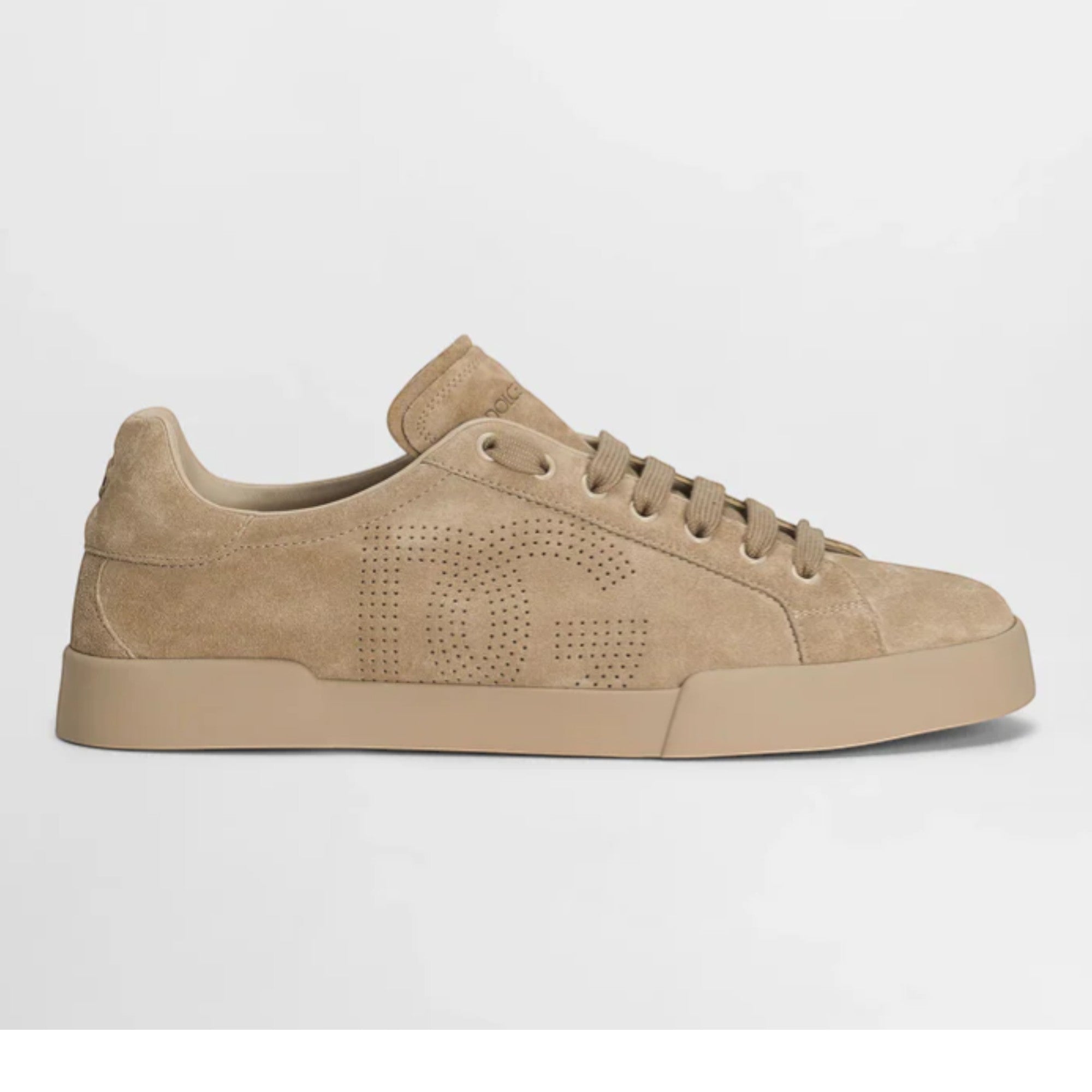Calfskin Strobel Portofino Light Sneakers in Beige