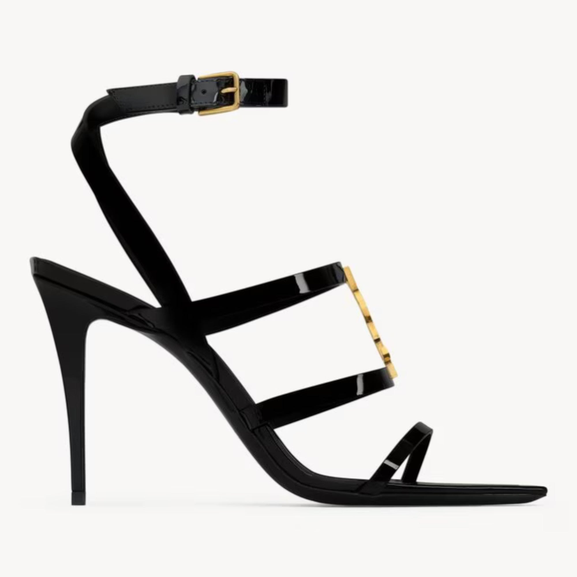 Cassandra Square Toe Sandals Black Patent