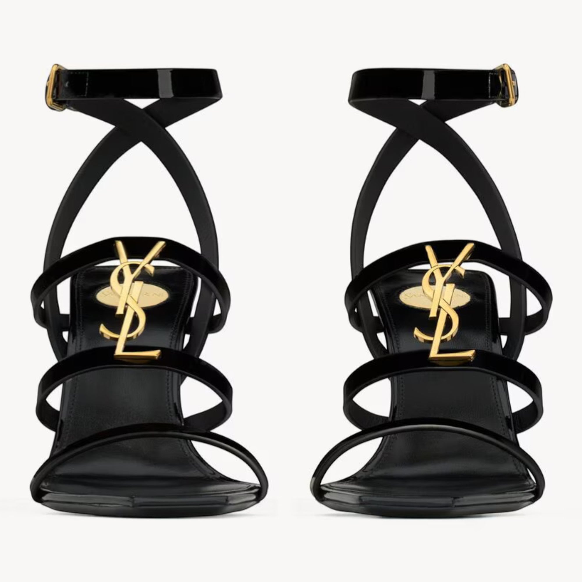 Cassandra Square Toe Sandals Black Patent