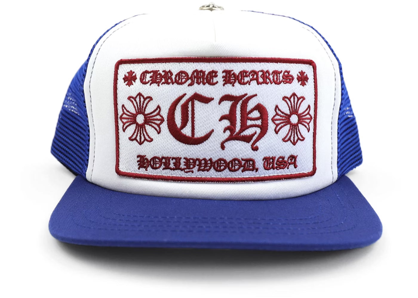 Chrome Hearts CH Hollywood Trucker Hat Blue / White