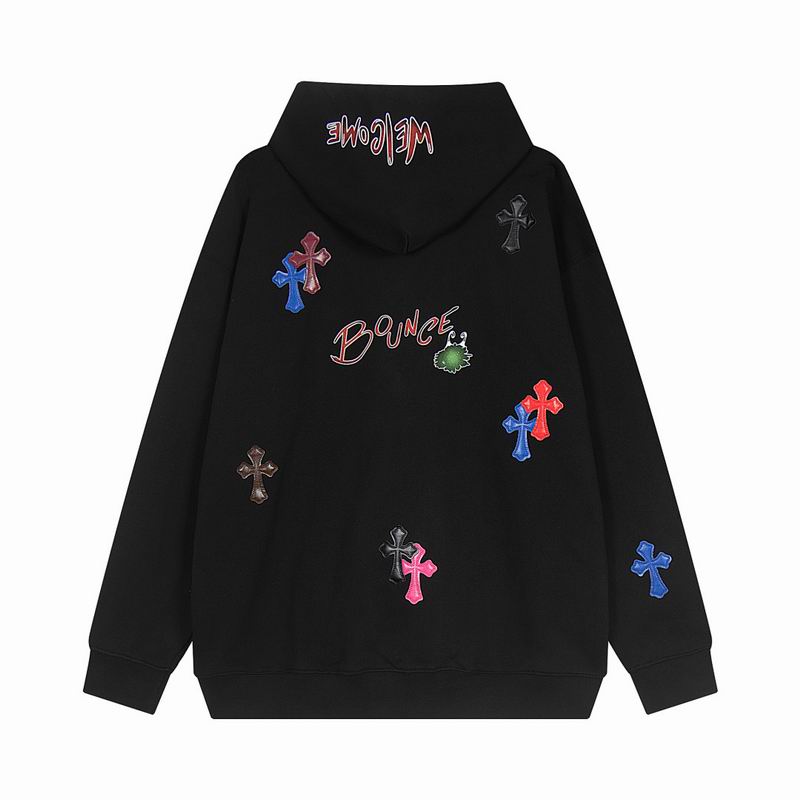 Multicolor Cross Patch Graphic Hoodie Black