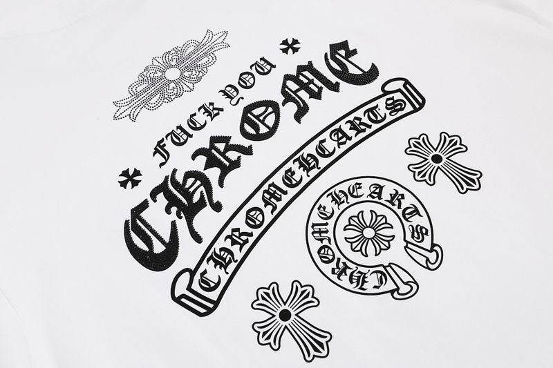 Logo Print T-Shirt Beige, White & Black