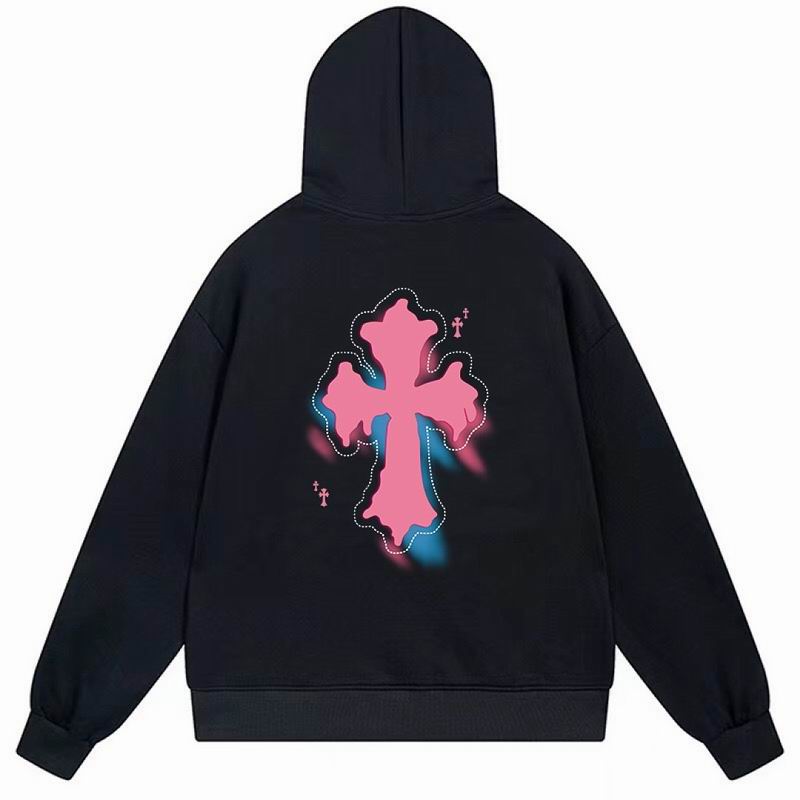 Pink Blue Gradient Cross Hoodie Black