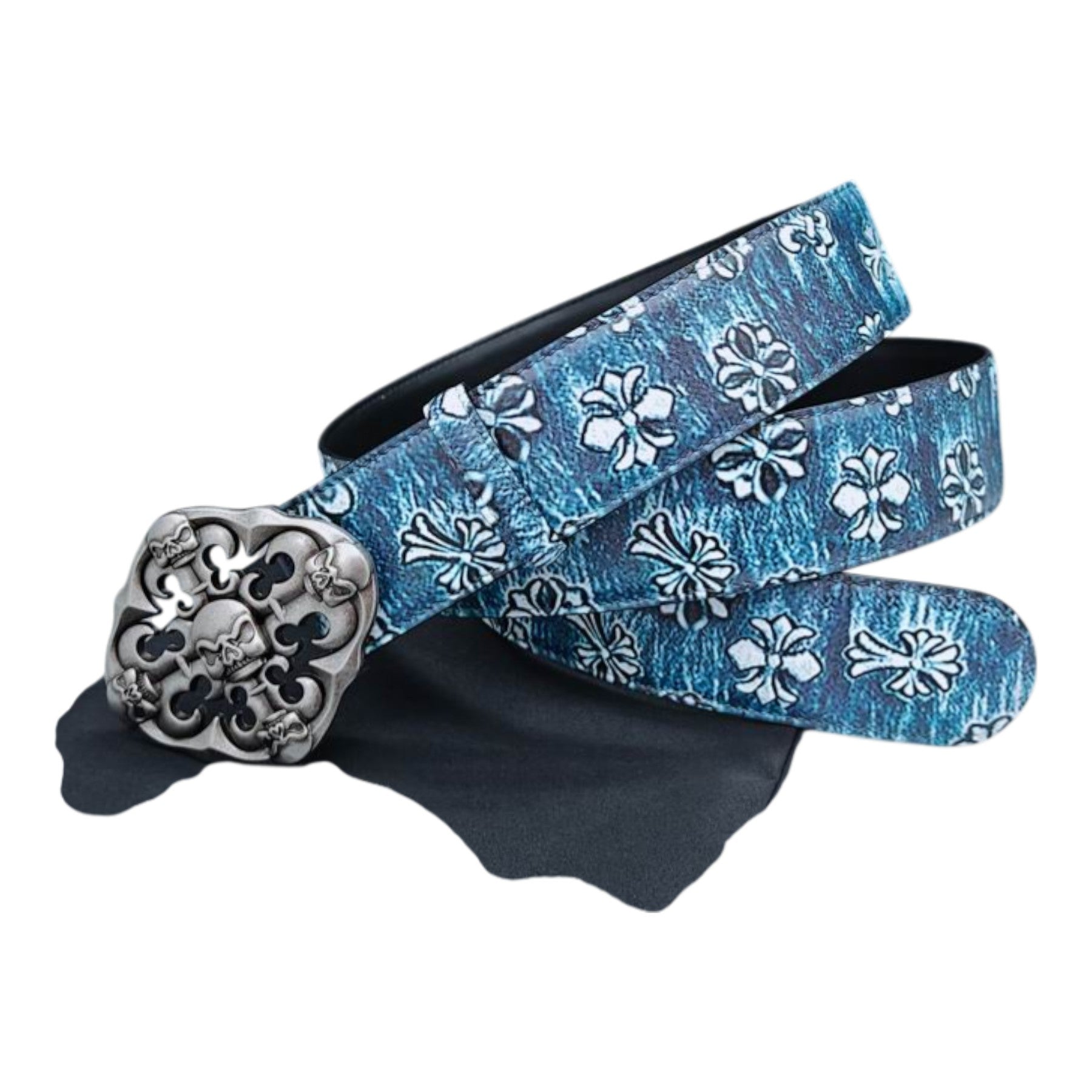 Textured Leather Buckle Belt