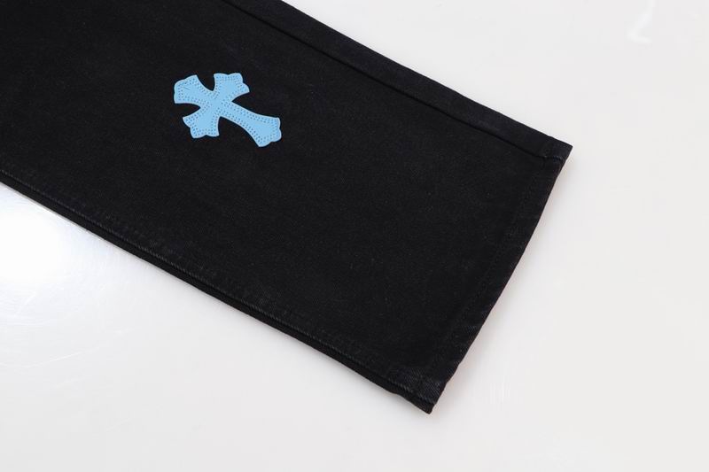 Cross Patch Denim Jeans Baby Blue & White