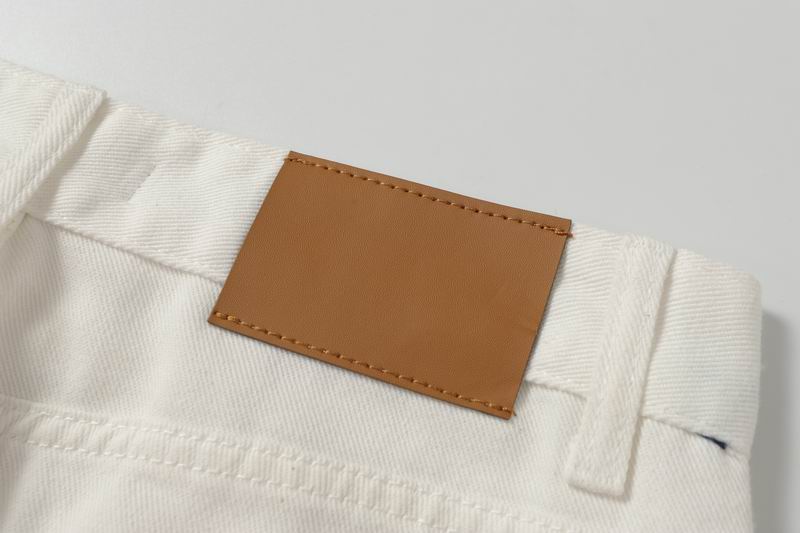 Blue & Leopard Cross Patch White Denim Jeans