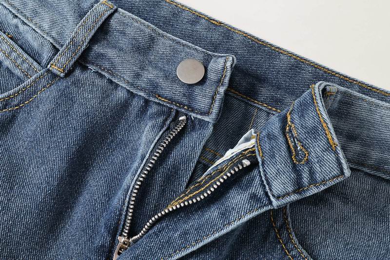 White Cross Patch Blue Denim Jeans