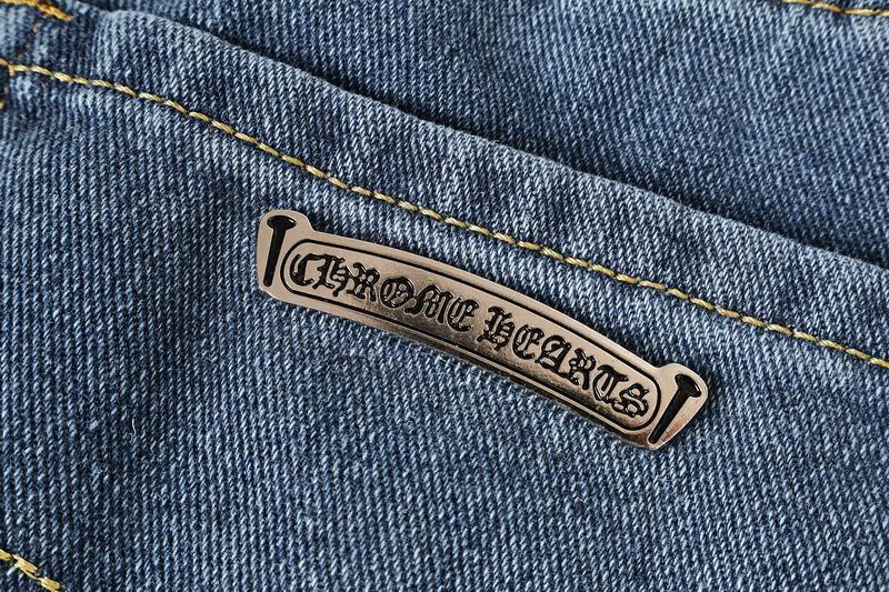White Cross Patch Blue Denim Jeans