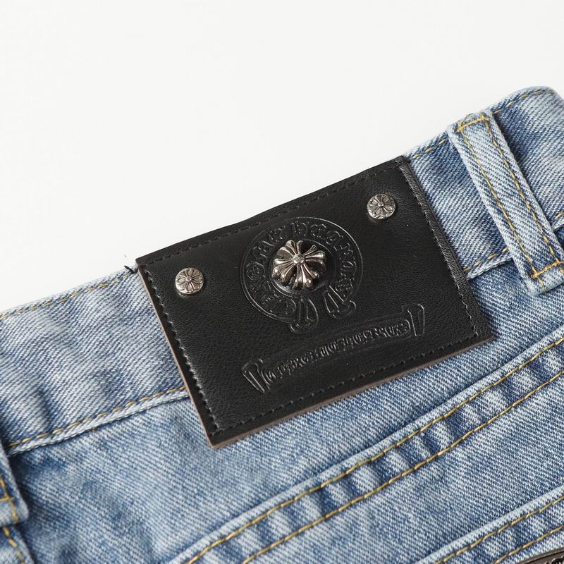 Black Cross Patch Light-Wash Denim Jeans