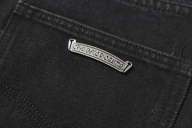 Multicolor Cross Patch Black Denim Jeans