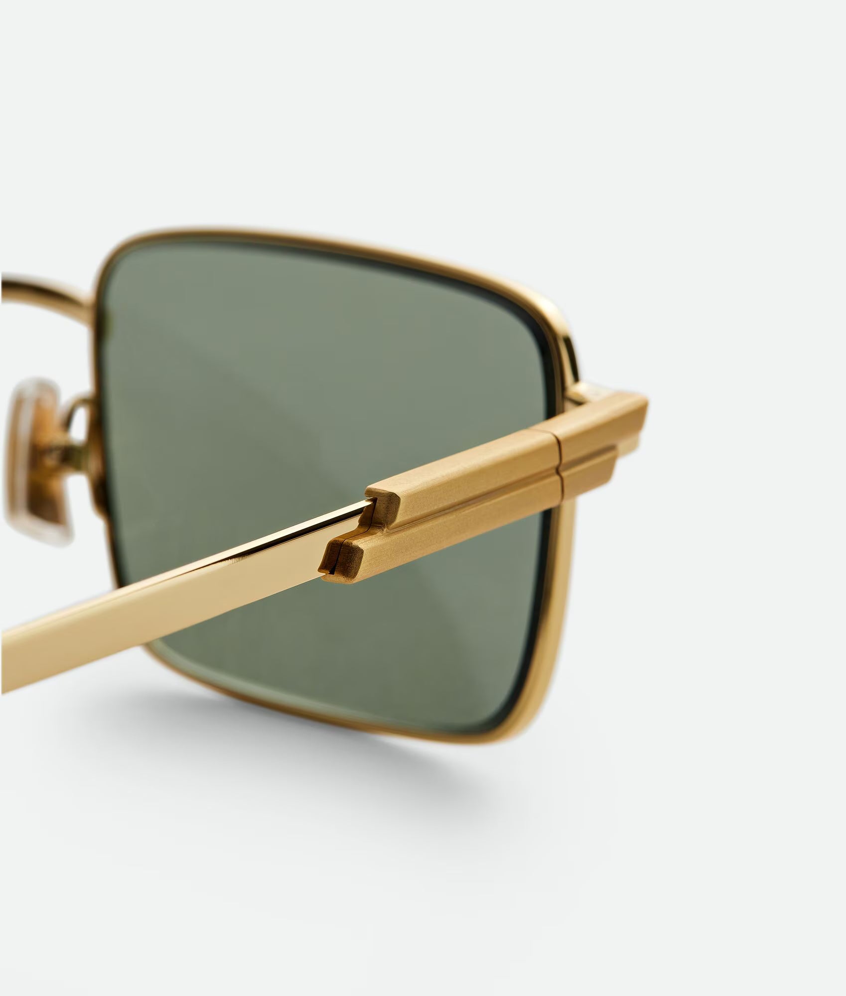 Classic Rectangular Sunglasses Gold Green