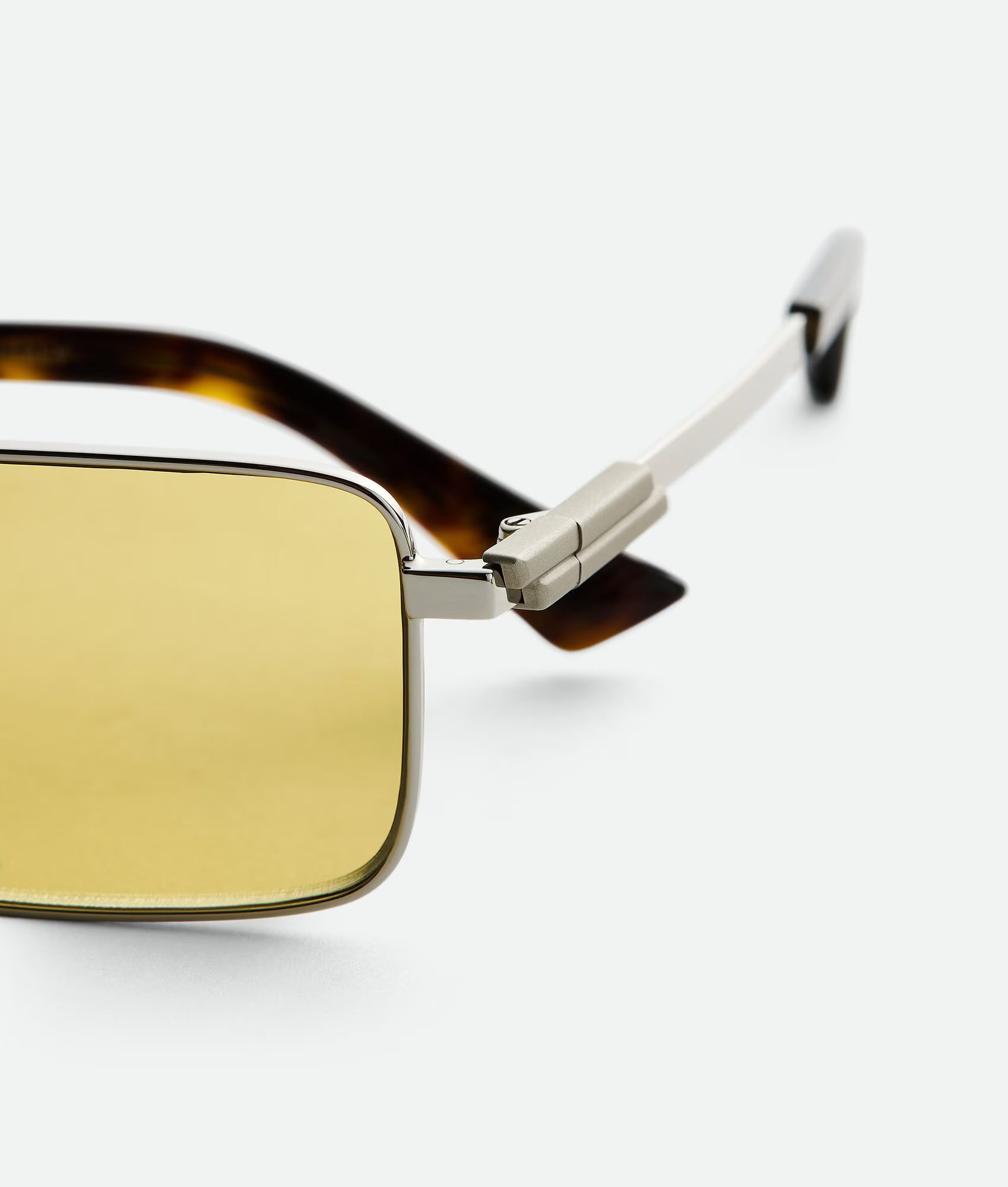 Classic Rectangular Sunglasses Silver Yellow 1