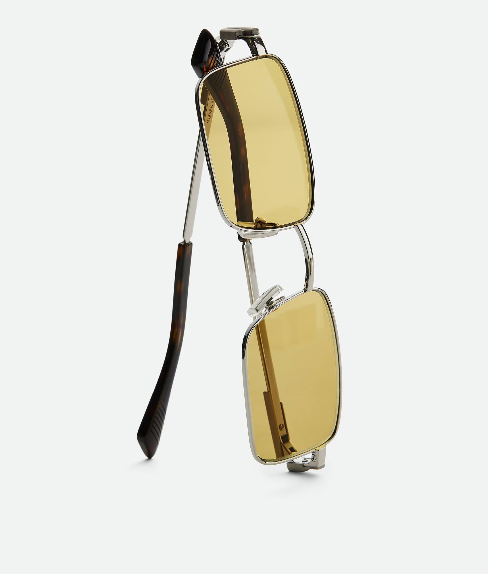Classic Rectangular Sunglasses Silver Yellow 1
