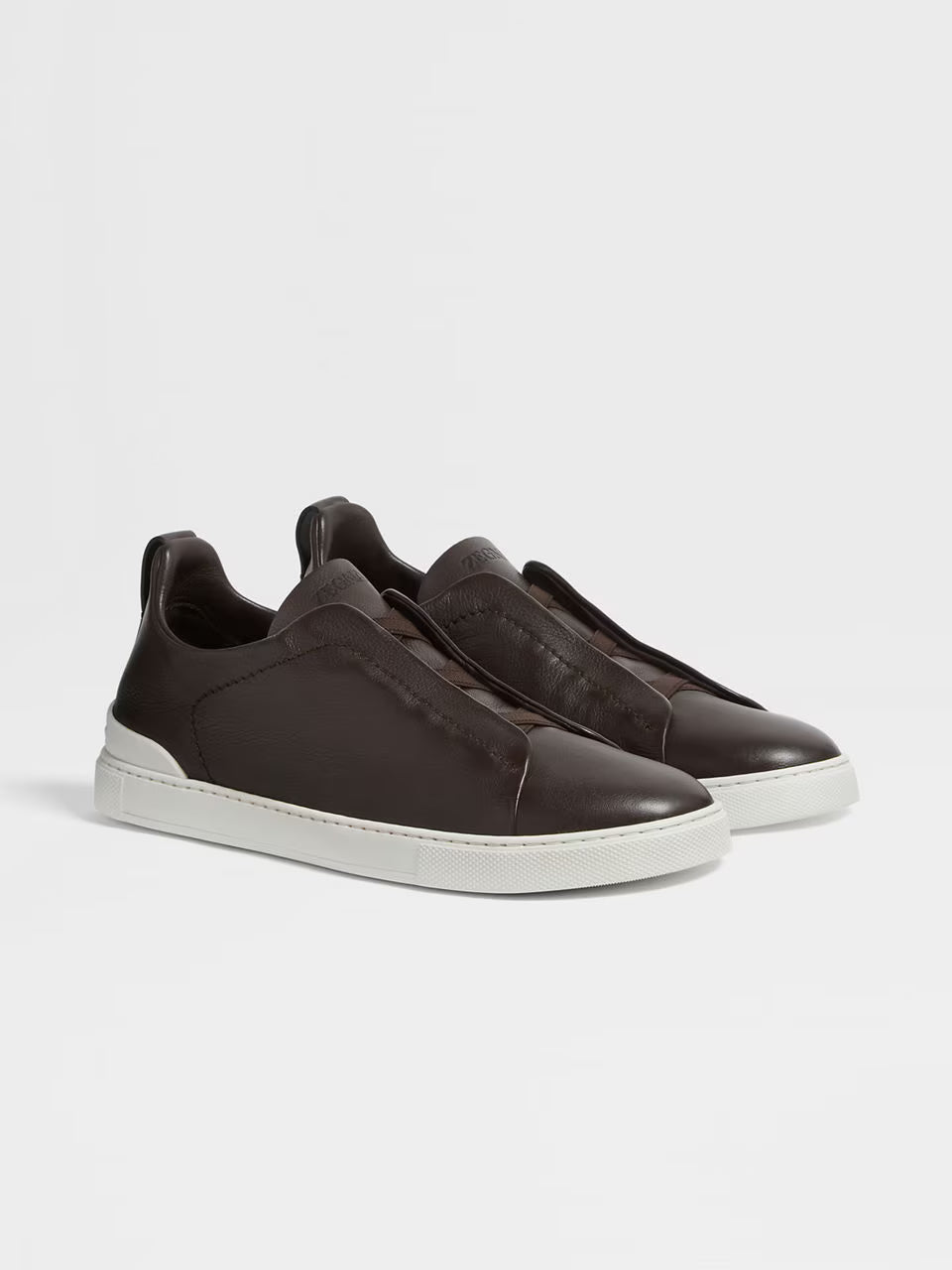 Zegna Dark Brown Triple Stitch™ SECONDSKIN Sneakers