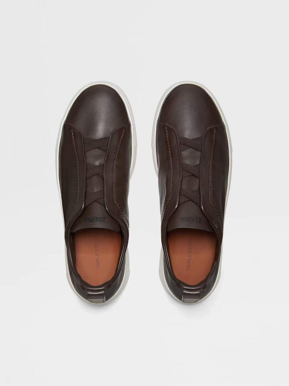 Zegna Dark Brown Triple Stitch™ SECONDSKIN Sneakers