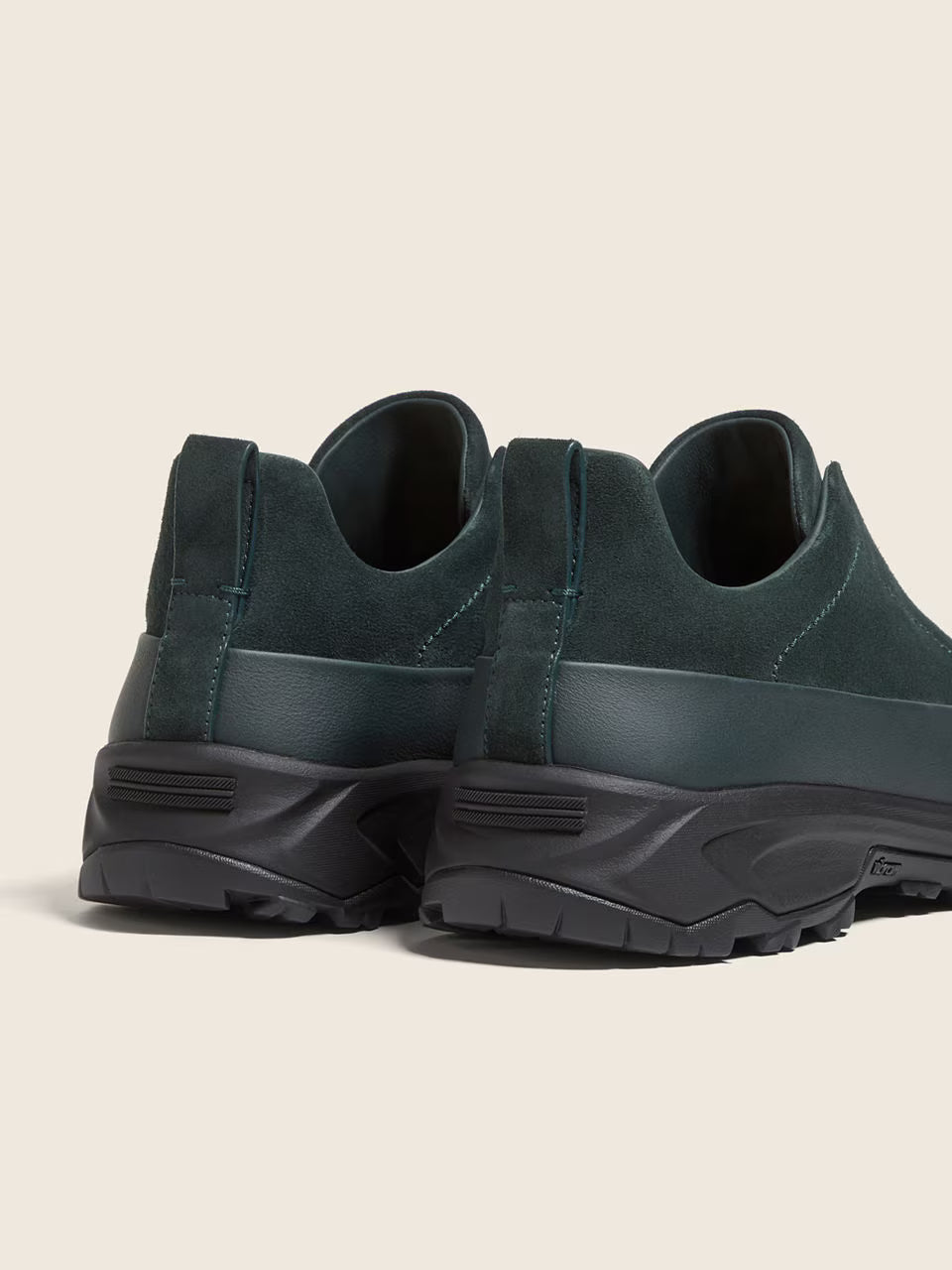 Zegna Dark Green Leather and Suede Triple Stitch™ Monte Sneakers