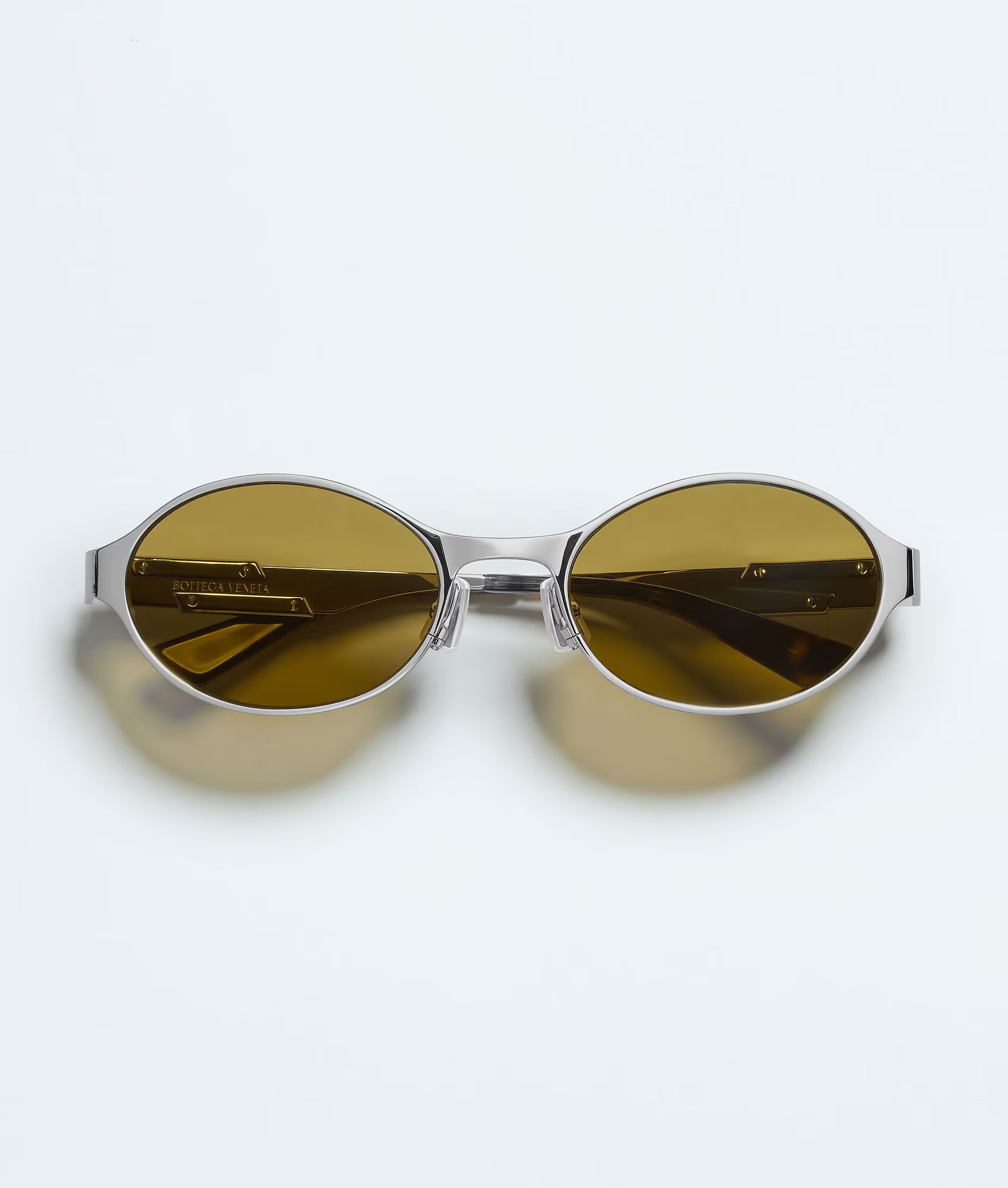 Dash Oval Sunglasses Silver Green
