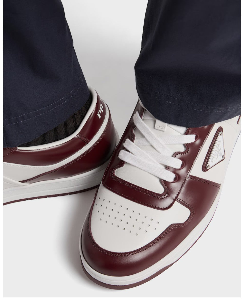 Downtown Leather Sneakers White Burgundy