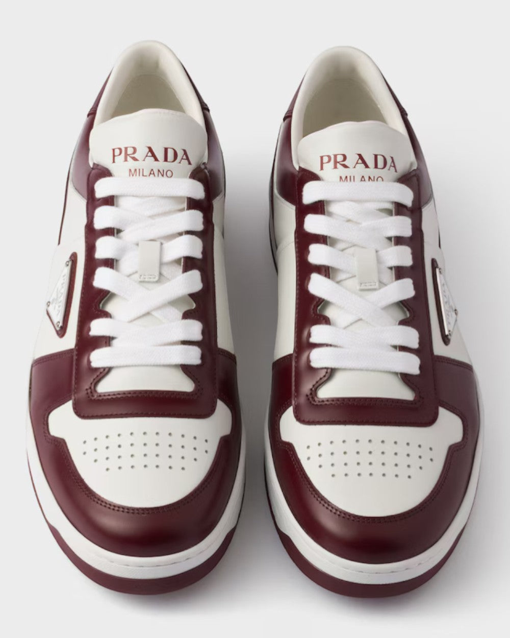 Downtown Leather Sneakers White Burgundy