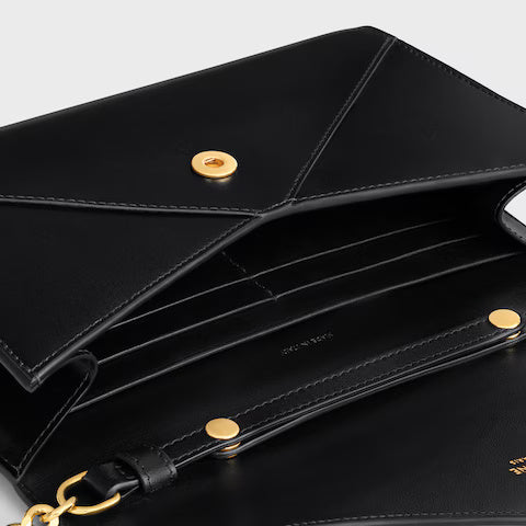 Envelope Wallet on Chain Shiny Calfskin
