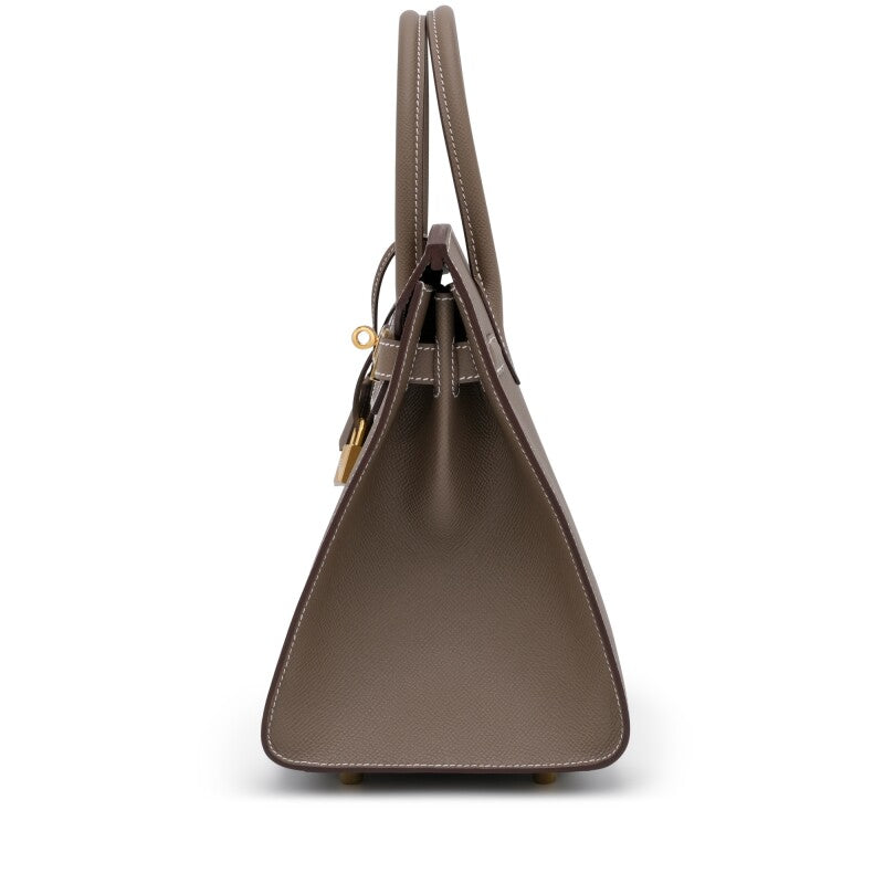 Etoupe Epsom Leather Gold Hardware