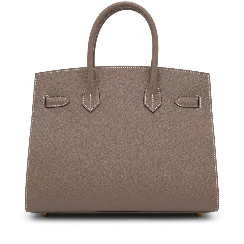 Etoupe Epsom Leather Gold Hardware