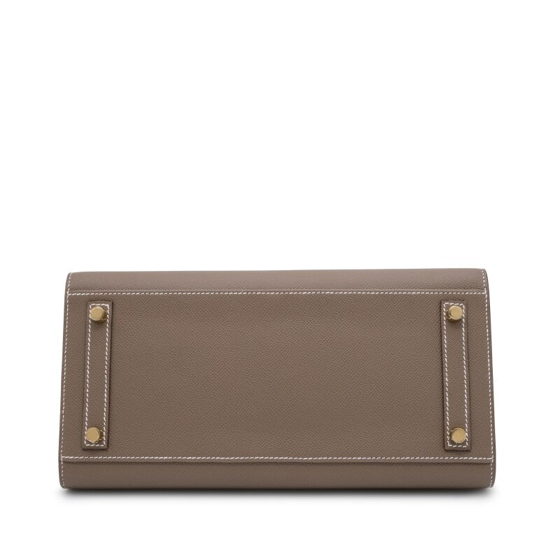Etoupe Epsom Leather Gold Hardware