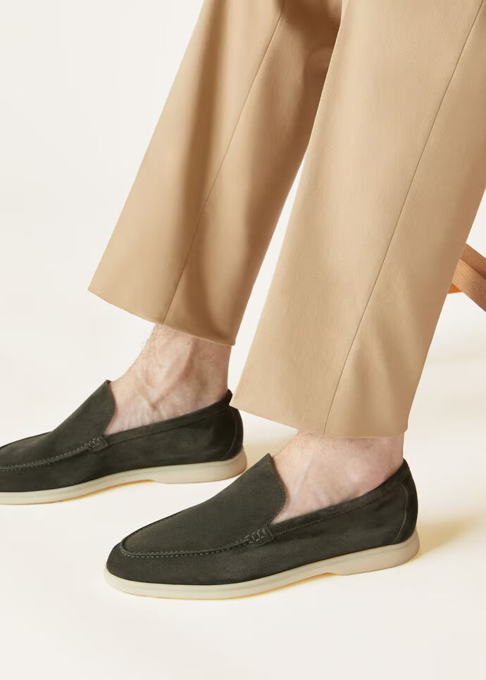 Loro Piana Summer Walk Loafer Suede Dark Mimetico