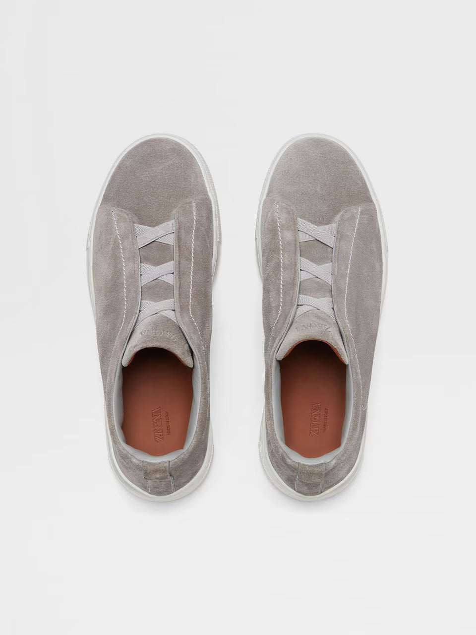 Zegna Grey Mélange Suede Triple Stitch™ Sneakers