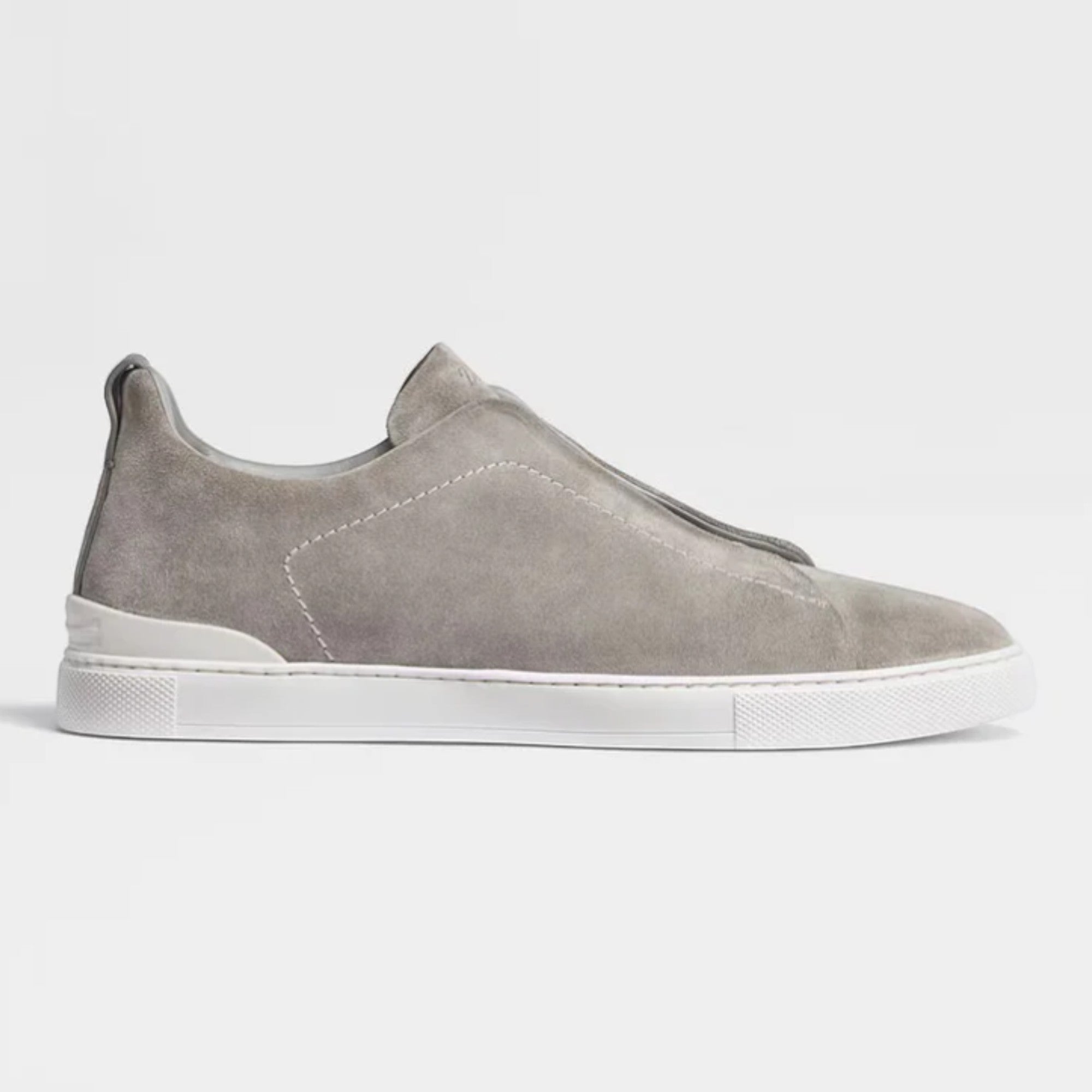 Zegna Grey Mélange Suede Triple Stitch™ Sneakers