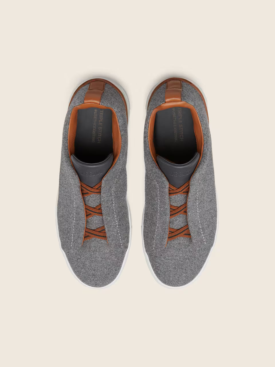 Zegna Grey Mélange #UseTheExisting™ Wool Triple Stitch™ Sneakers