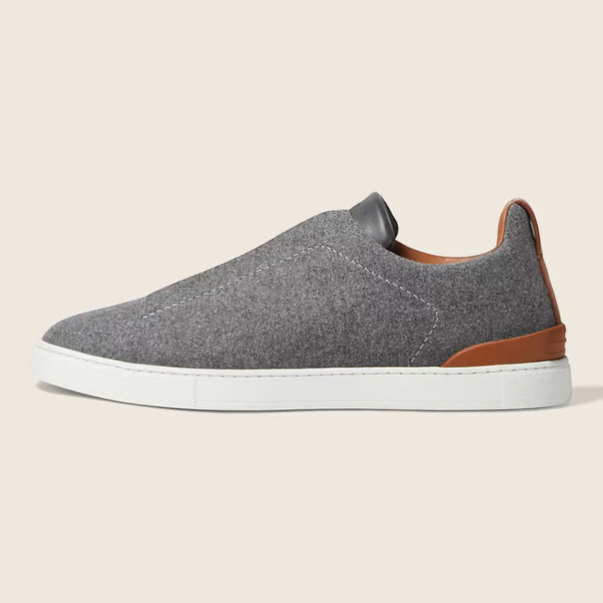 Zegna Grey Mélange #UseTheExisting™ Wool Triple Stitch™ Sneakers