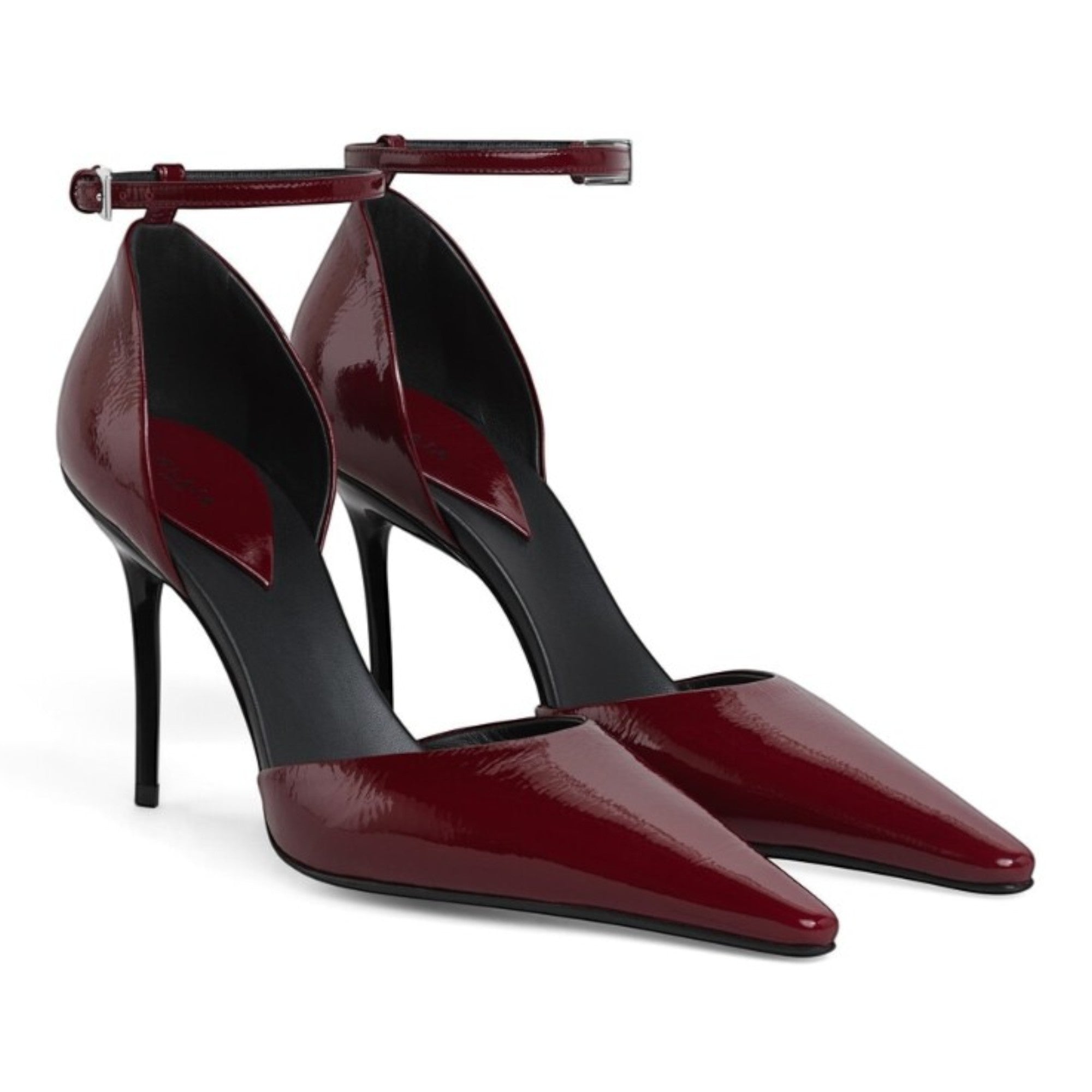 Patent Leather D'Orsay Pumps Burgundy