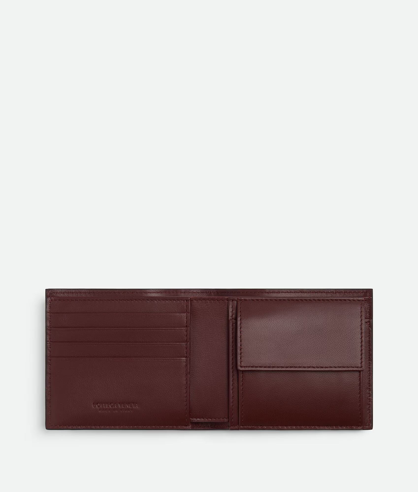 Bottega Veneta Intrecciato Bi-Fold Wallet in Black with Brown Interior