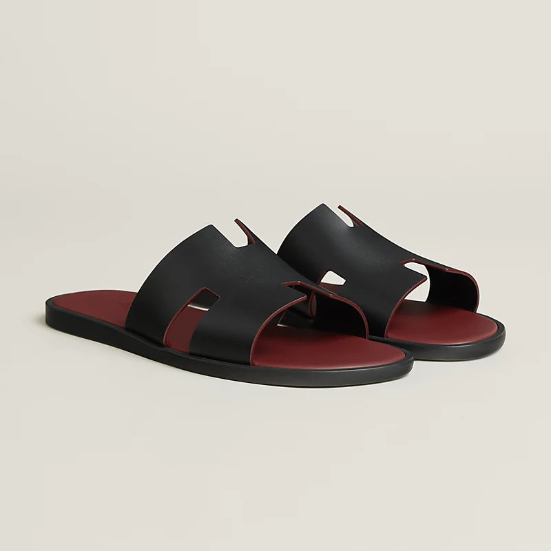 Hermès Izmir Sandal Noir Rouge H