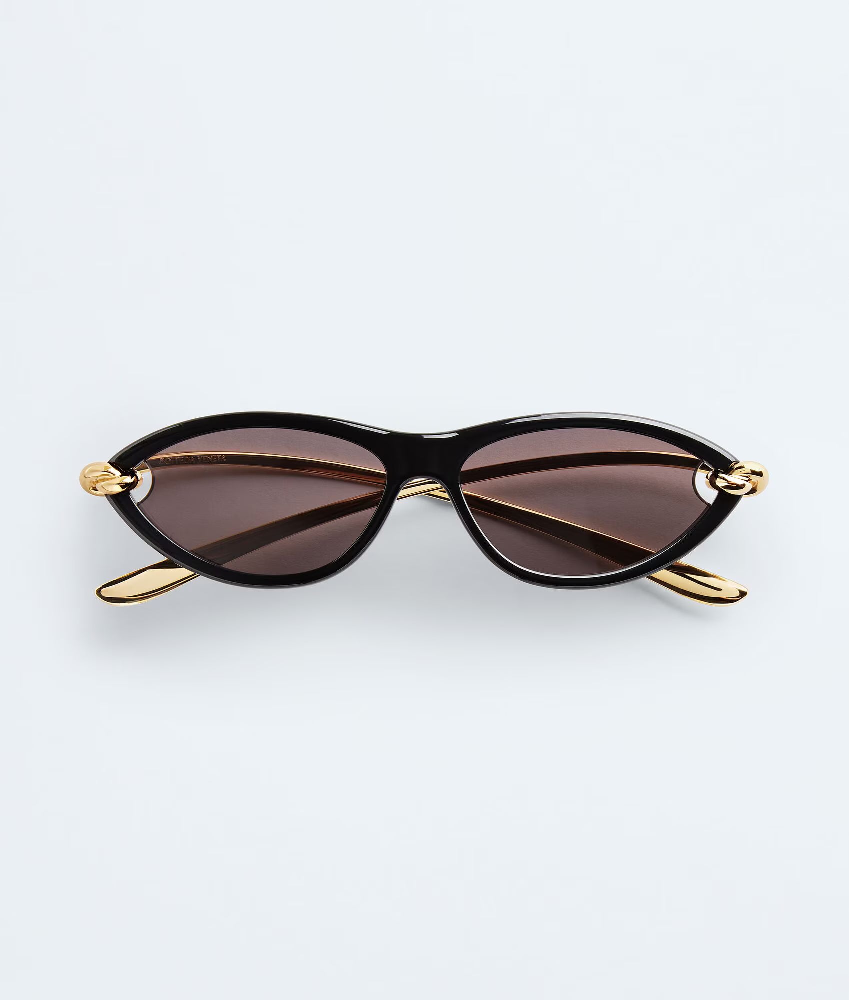 Knot Cat Eye Sunglasses Black Gold Grey